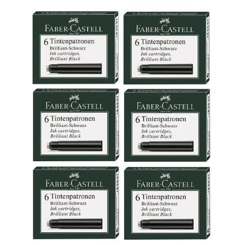 FABER CASTELL CARTUCCE NERO PER PENNA STILOGRAFICA CONF 6 Pz.